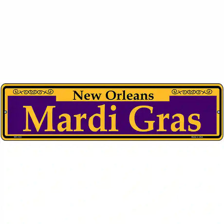 Mardi Gras Purple Novelty Metal Street Sign 12" x 3" (MK)