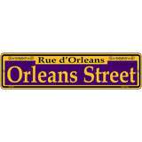 Orleans Street Purple Novelty Metal Street Sign 12" x 3" (MK)