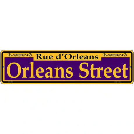 Orleans Street Purple Novelty Metal Street Sign 12" x 3" (MK)