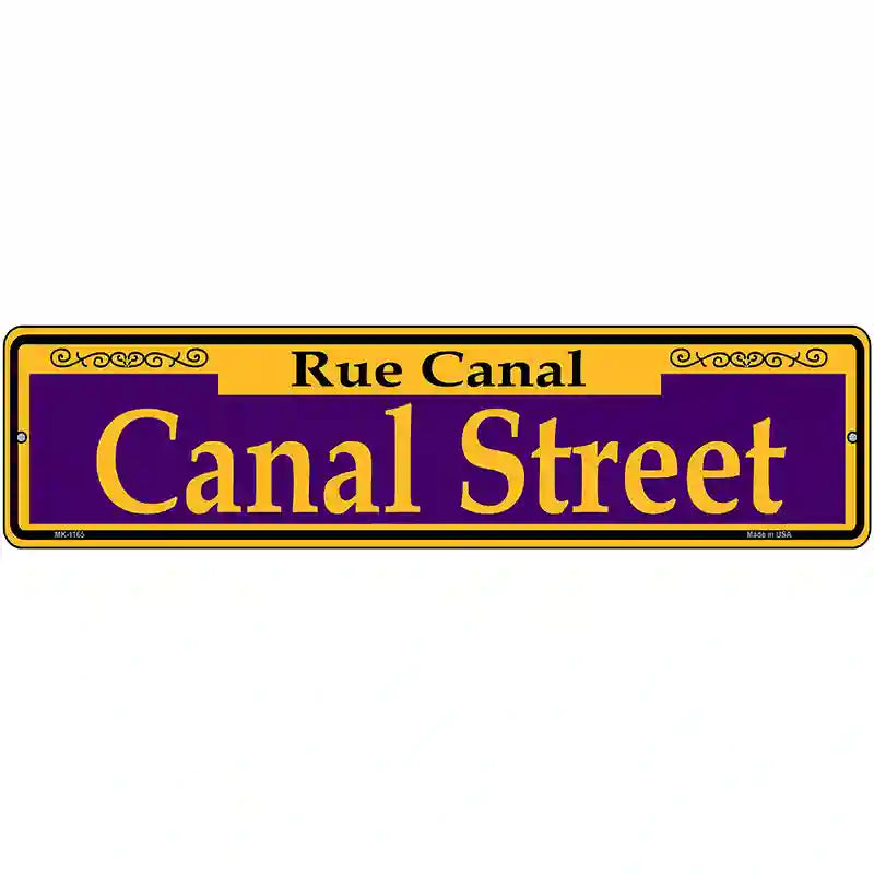 Canal Street Purple Novelty Metal Street Sign 12" x 3" (MK)