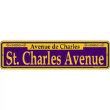 St. Charles Avenue Purple Novelty Metal Street Sign 12" x 3" (MK)