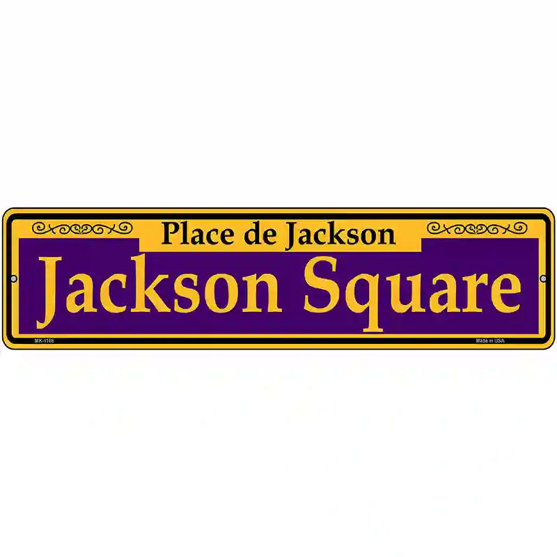 Jackson Square Purple Novelty Metal Street Sign 12" x 3" (MK)