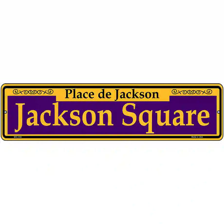 Jackson Square Purple Novelty Metal Street Sign 12" x 3" (MK)