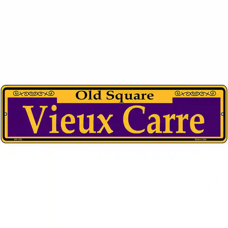 Vieux Carre Purple Novelty Metal Street Sign 12" x 3" (MK)