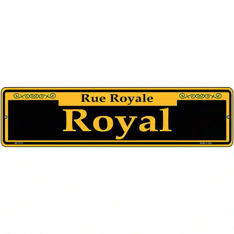 Royal Yellow Novelty Metal Street Sign 12" x 3" (MK)