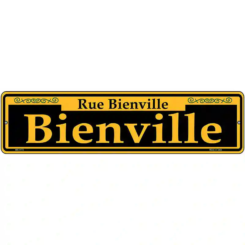 Bienville Yellow Novelty Metal Street Sign 12" x 3" (MK)