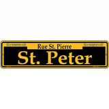 St. Peter Yellow Novelty Metal Street Sign 12" x 3" (MK)