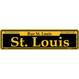 St. Louis Yellow Novelty Metal Street Sign 12" x 3" (MK)