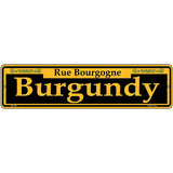 Burgundy Yellow Novelty Metal Street Sign 12" x 3" (MK)