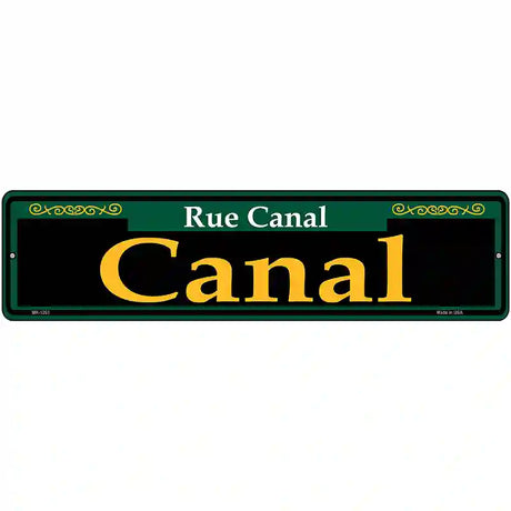 Canal Green Novelty Metal Street Sign 12" x 3" (MK)