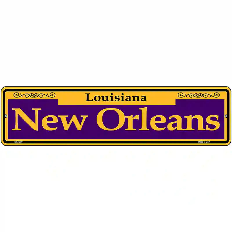 New Orleans Purple Novelty Metal Street Sign 12" x 3" (MK)