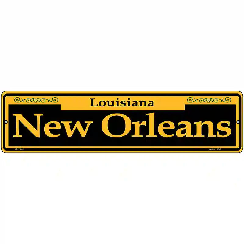 New Orleans Yellow Novelty Metal Street Sign 12" x 3" (MK)