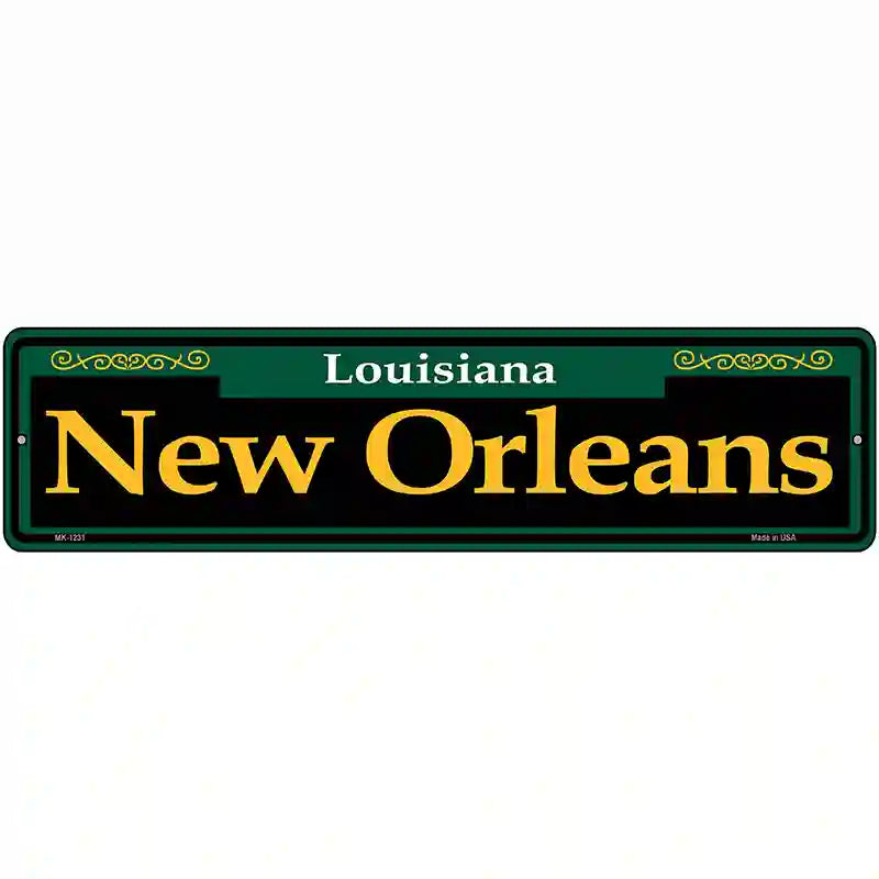 New Orleans Green Novelty Metal Street Sign 12" x 3" (MK)