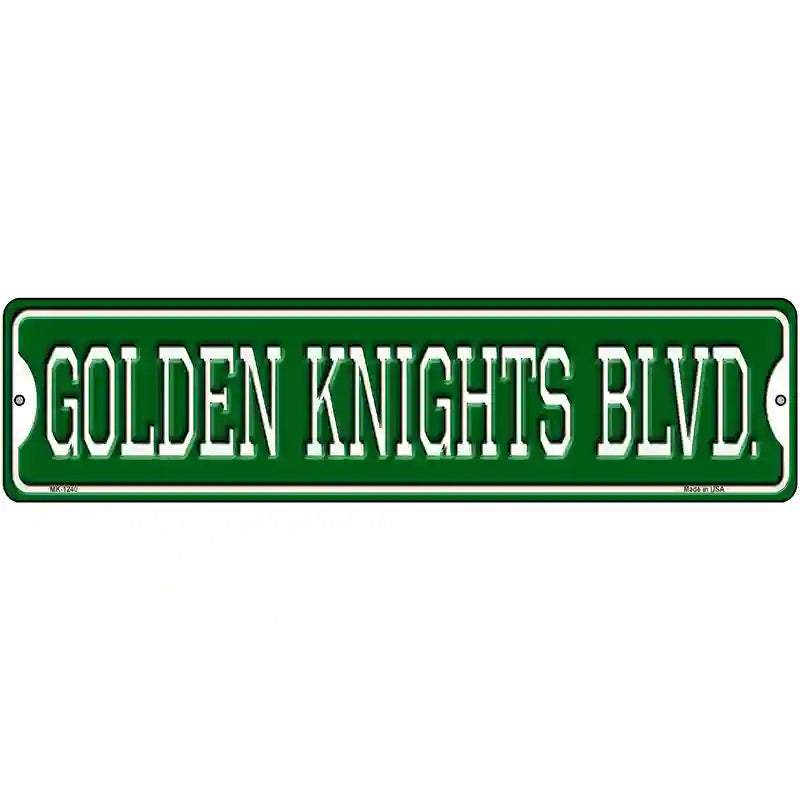 Golden Knights Blvd Novelty Metal Street Sign 12" x 3" (MK)