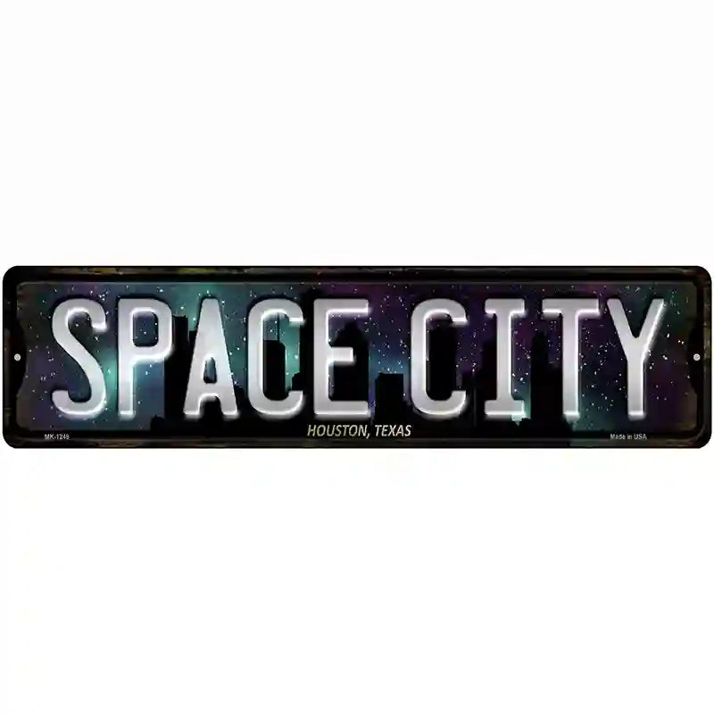 Houston Texas Space City Novelty Metal Street Sign 12" x 3" (MK)