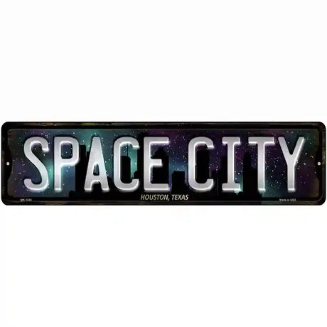 Houston Texas Space City Novelty Metal Street Sign 12" x 3" (MK)