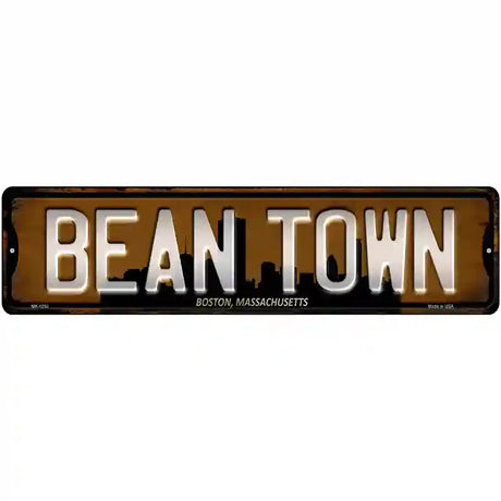 Boston Massachusetts Bean Town Novelty Metal Street Sign 12" x 3" (MK)