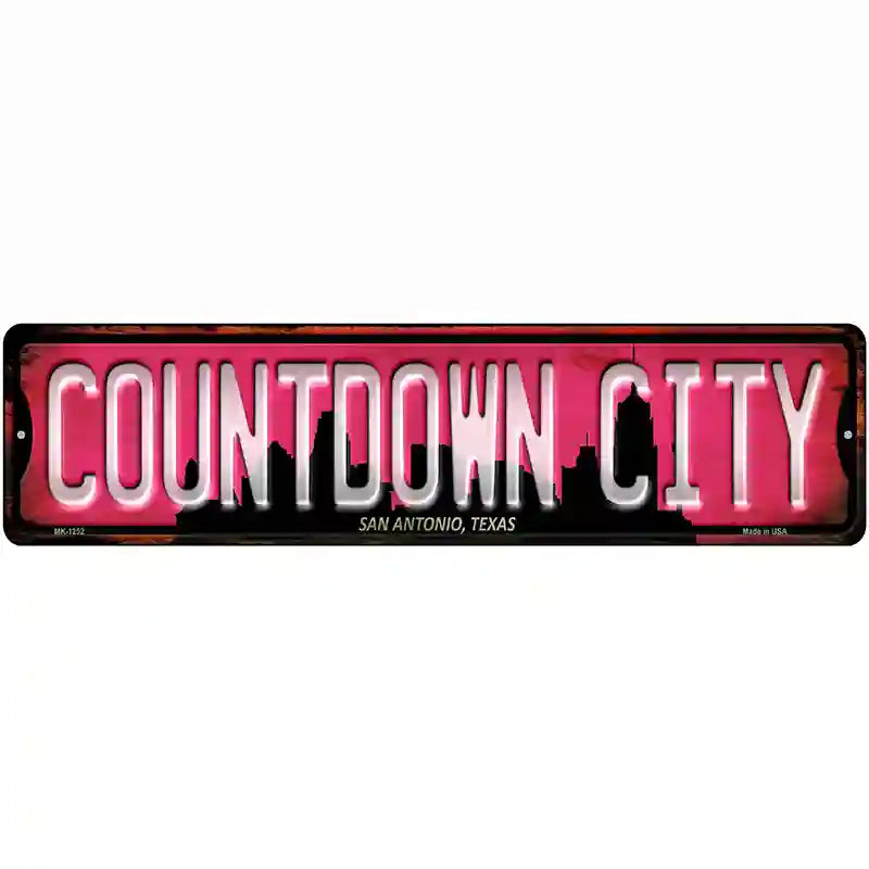 San Antonio Texas Countdown City Novelty Metal Street Sign 12" x 3" (MK)