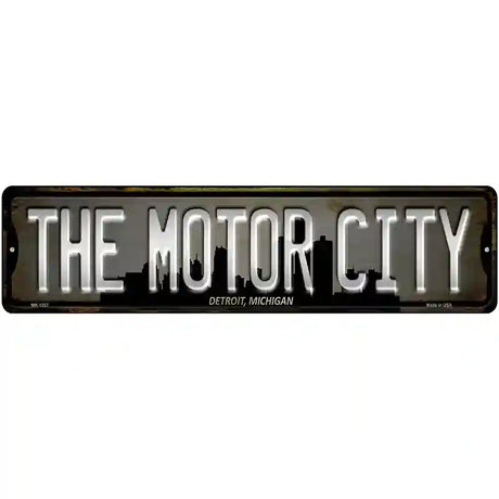 Detroit Michigan The Motor City Novelty Metal Street Sign 12" x 3" (MK)