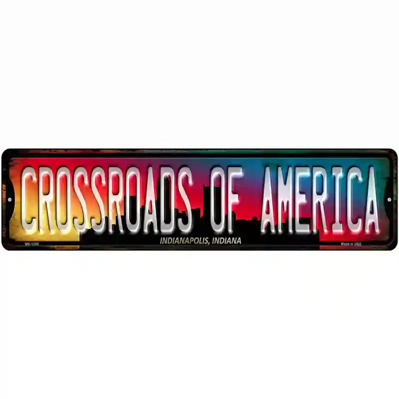 Indianapolis Indiana Crossroads of America Novelty Metal Street Sign 12" x 3" (MK)