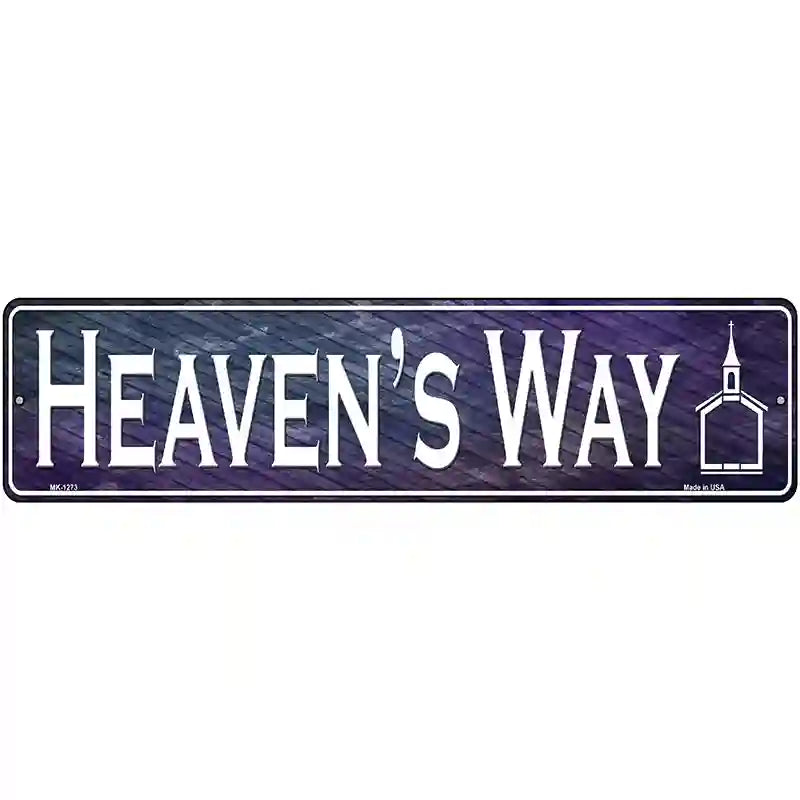 Heavens Way Novelty Metal Street Sign 12" x 3" (MK)