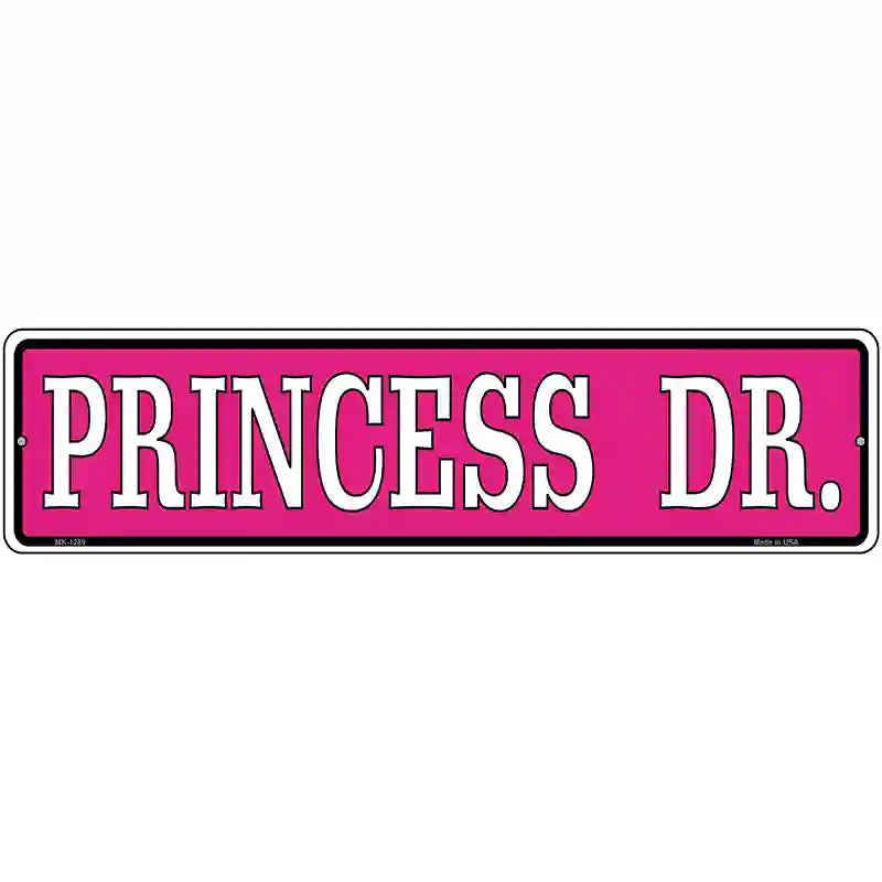 Princess Dr. Novelty Metal Street Sign 12" x 3" (MK)