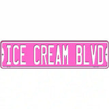 Ice Cream Blvd Novelty Metal Street Sign 12" x 3" (MK)