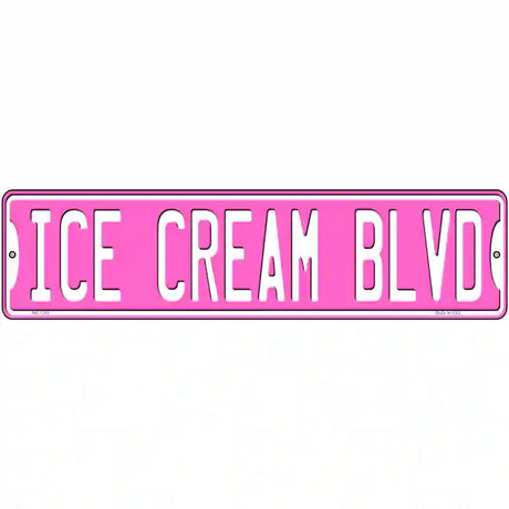 Ice Cream Blvd Novelty Metal Street Sign 12" x 3" (MK)