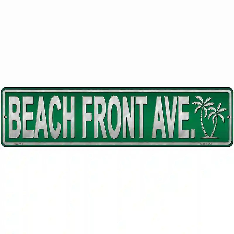 Beach Front Ave Novelty Metal Street Sign 12" x 3" (MK)