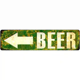 Beer to the Left Novelty Metal Street Sign 12" x 3" (MK)