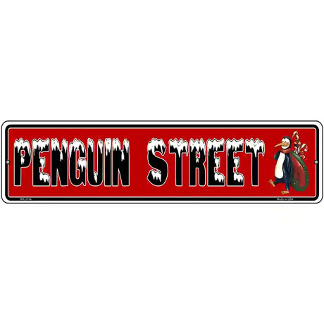 Penguin Street Novelty Metal Street Sign 12" x 3" (MK)