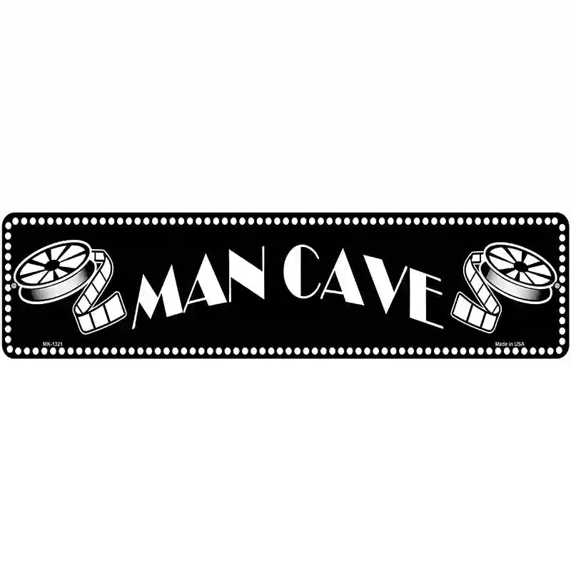 Man Cave Home Theater Novelty Metal Street Sign 12" x 3" (MK)