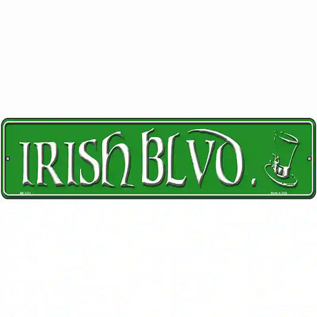 Irish Blvd Novelty Metal Street Sign 12" x 3" (MK)