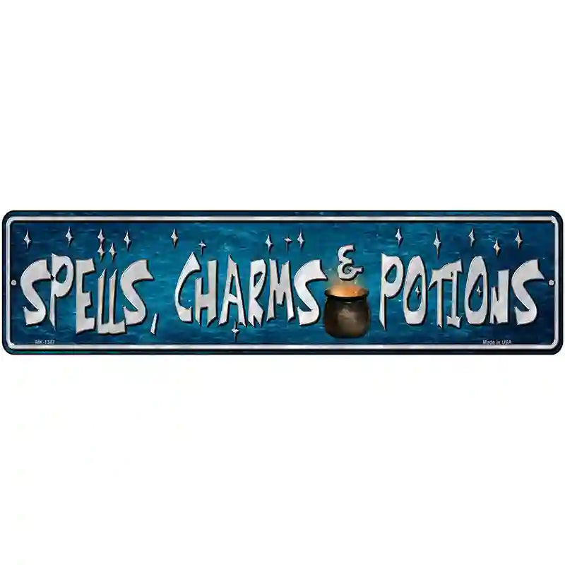 Spells Charms Potion Novelty Metal Street Sign 12" x 3" (MK)