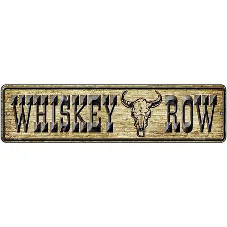 Whiskey Row Skull Novelty Metal Street Sign 12" x 3" (MK)