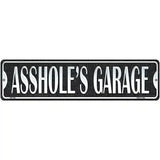 Assholes Garage Black Novelty Metal Street Sign 12" x 3" (MK)