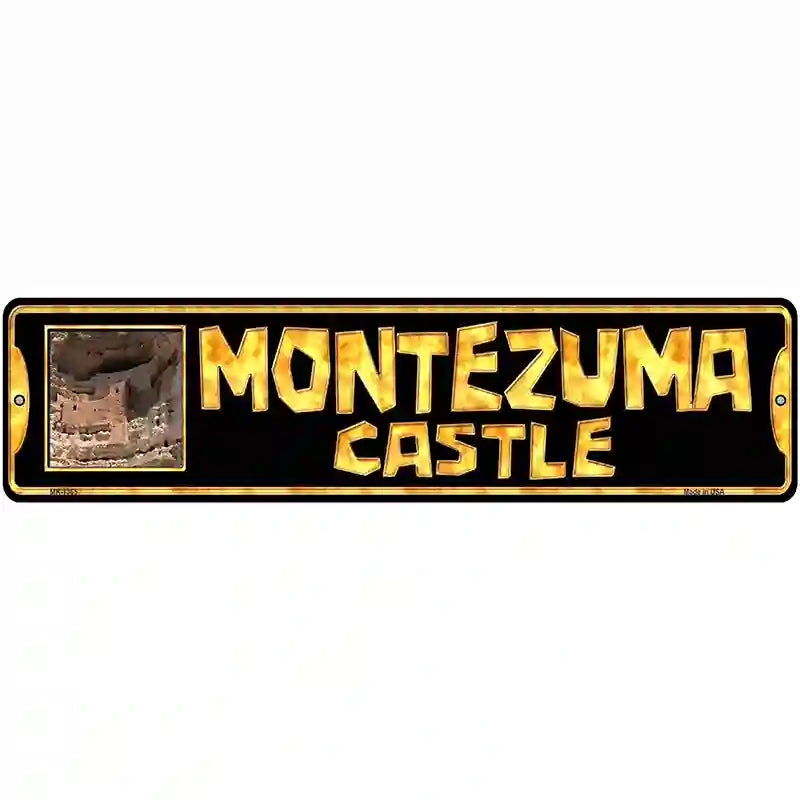 Montezuma Castle Black Novelty Metal Street Sign 12" x 3" (MK)