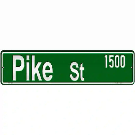 Pike Street 1500 Novelty Metal Street Sign 12" x 3" (MK)