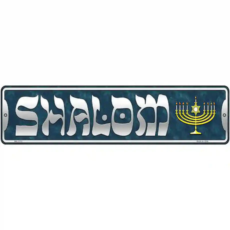 Shalom Blue Novelty Metal Street Sign 12" x 3" (MK)