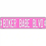 Biker Babe Pink Novelty Metal Street Sign 12" x 3" (MK)