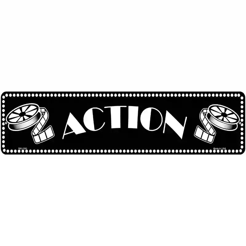 Action Home Theater Novelty Metal Street Sign 12" x 3" (MK)