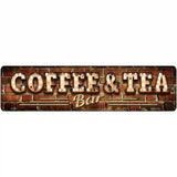 Coffee and Tea Bulb Lettering Novelty Metal Street Sign 12" x 3" (MK)