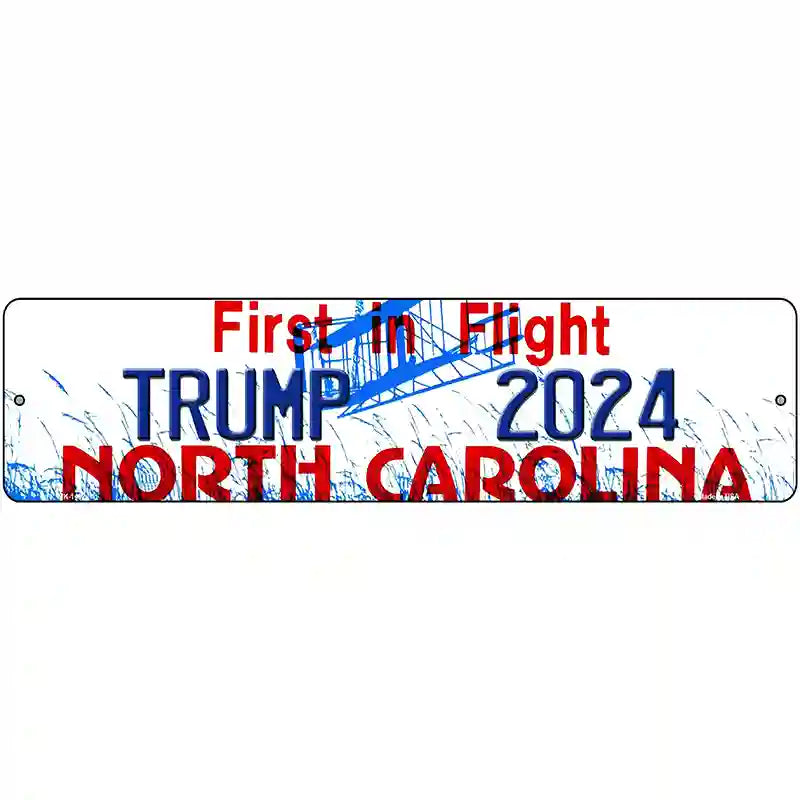 North Carolina Trump 2024 Novelty Metal Street Sign 12" x 3" (MK)