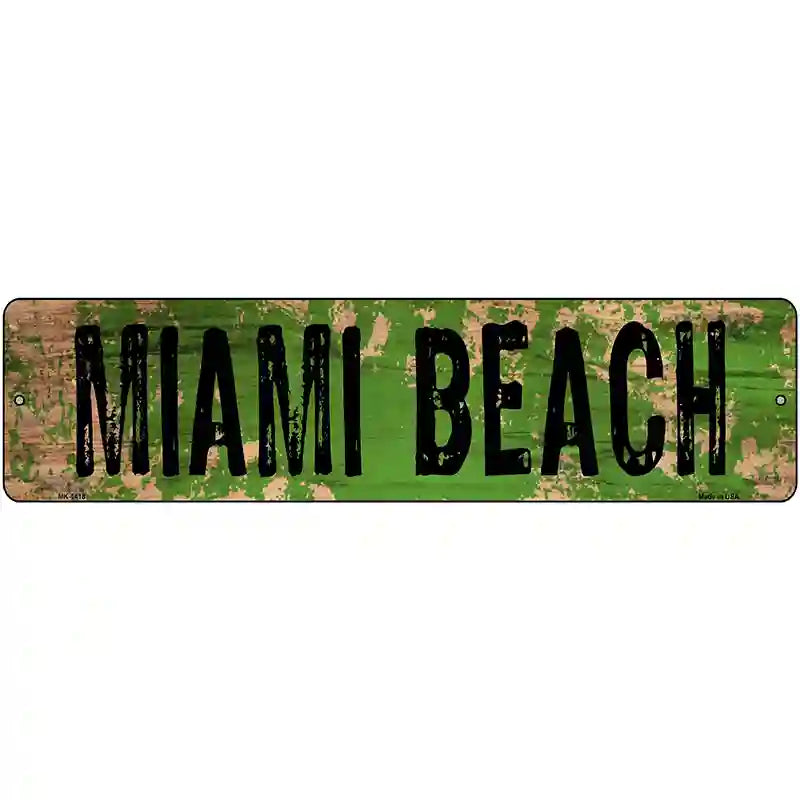 Miami Beach Novelty Metal Street Sign 12" x 3" (MK)