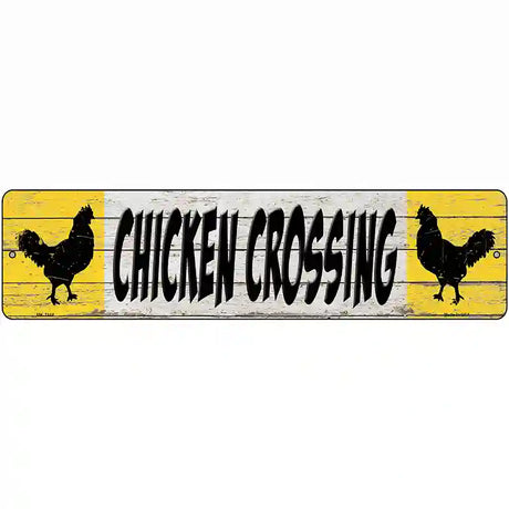 Chicken Crossing Novelty Metal Street Sign 12" x 3" (MK)