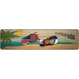 Colorado Flag and US Flag Novelty Metal Street Sign 12" x 3" (MK)