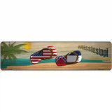 Mississippi Flag and US Flag Novelty Metal Street Sign 12" x 3" (MK)