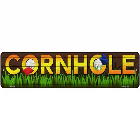 Cornhole Novelty Metal Street Sign 12" x 3" (MK)