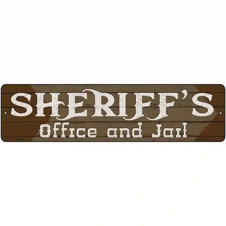 Sheriffs Office and Jail Brown Novelty Metal Street Sign 12" x 3" (MK)