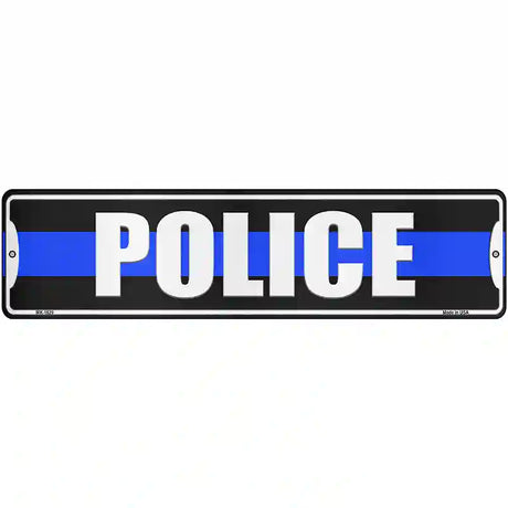 Police Blue Line Novelty Metal Street Sign 12" x 3" (MK)